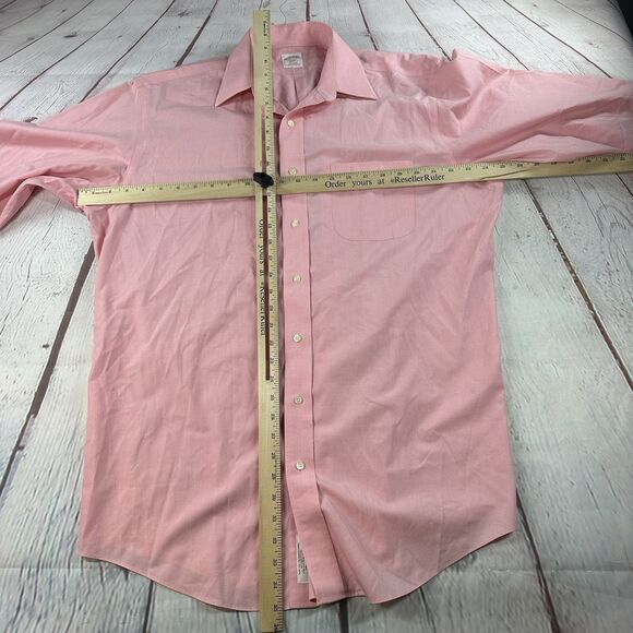 Brooks Brothers 346 Mens Non Iron Cotton Pink Dress Shirt 16.5 6/7 - Picture 5 of 8